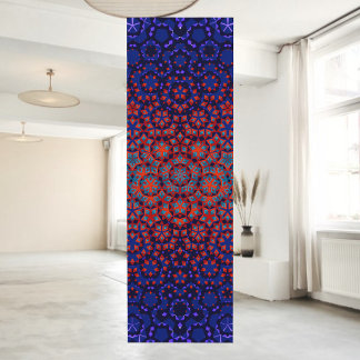Bold Blue And Red Pattern Yoga Mat