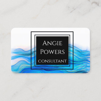 bold blue and white painted elegant artistic  business card