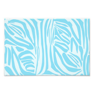 Bold Blue and White Zebra Print
