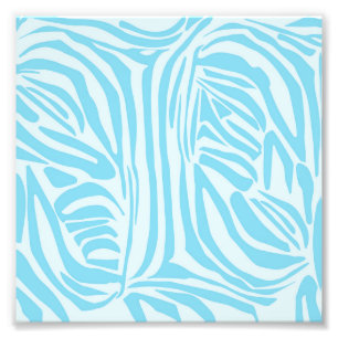 Bold Blue and White Zebra Print