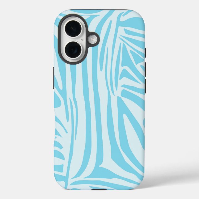 Bold Blue and White Zebra Print Case-Mate iPhone Case (Back)