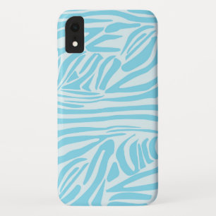 Bold Blue and White Zebra Print iPhone XR Case