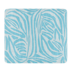 Bold Blue and White Zebra Print Cutting Board