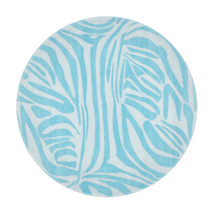 Bold Blue and White Zebra Print Cutting Board