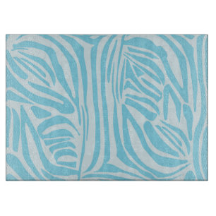 Bold Blue and White Zebra Print Cutting Board