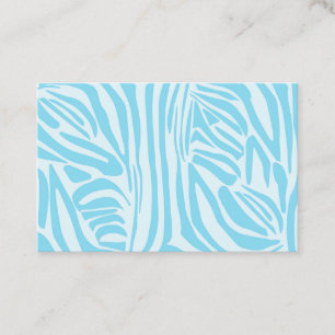 Bold Blue and White Zebra Print Discount Card