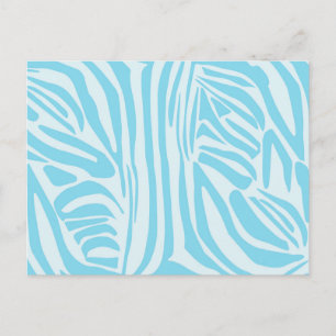 Bold Blue and White Zebra Print Holiday Postcard