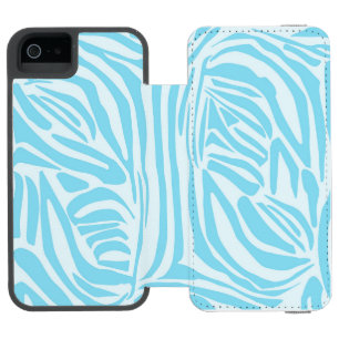Bold Blue and White Zebra Print Incipio Watson™ iPhone 5 Wallet Case