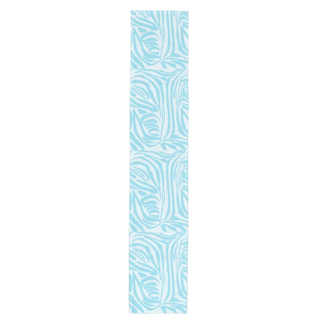 Bold Blue and White Zebra Print Medium Table Runner (Front)