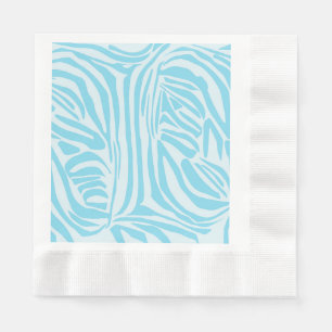 Bold Blue and White Zebra Print Napkin