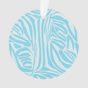 Bold Blue and White Zebra Print Ornament