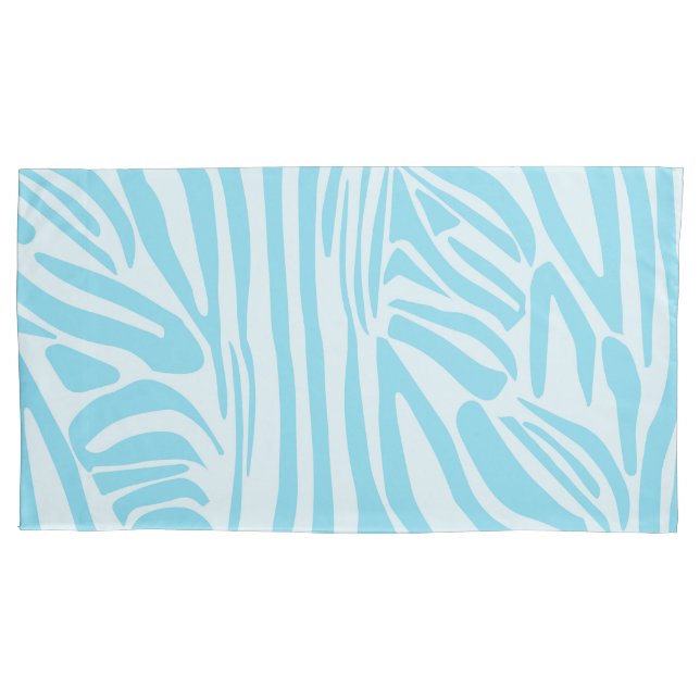 Bold Blue and White Zebra Print Pillowcase (Front-Left)