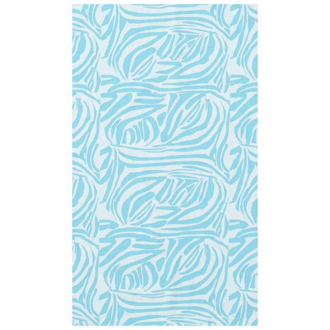 Bold Blue and White Zebra Print Tablecloth (Front)