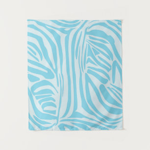 Bold Blue and White Zebra Print Tapestry