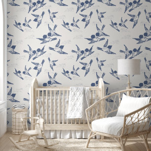 Bold Blue Birds Peel & Stick Wallpaper