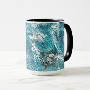 Bold Blue & Black Abstract Mug