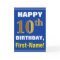 Bold, Blue, Faux Gold 10th Birthday w/ Name Card