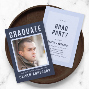 Bold Blue Graduate Announcement and Grad Party
