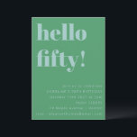 Bold Blue Green Cute Simple Modern 50th Birthday Invitation<br><div class="desc">Bold Blue Green Cute Simple Modern 50th Birthday Invitation</div>