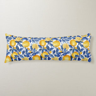 Bold Blue Italian Positano Lemon Body Cushion