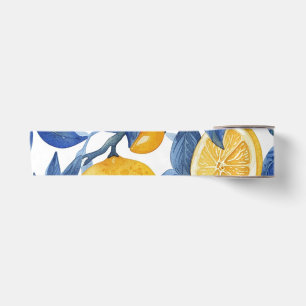 Bold Blue Italian Positano Lemon Satin Ribbon