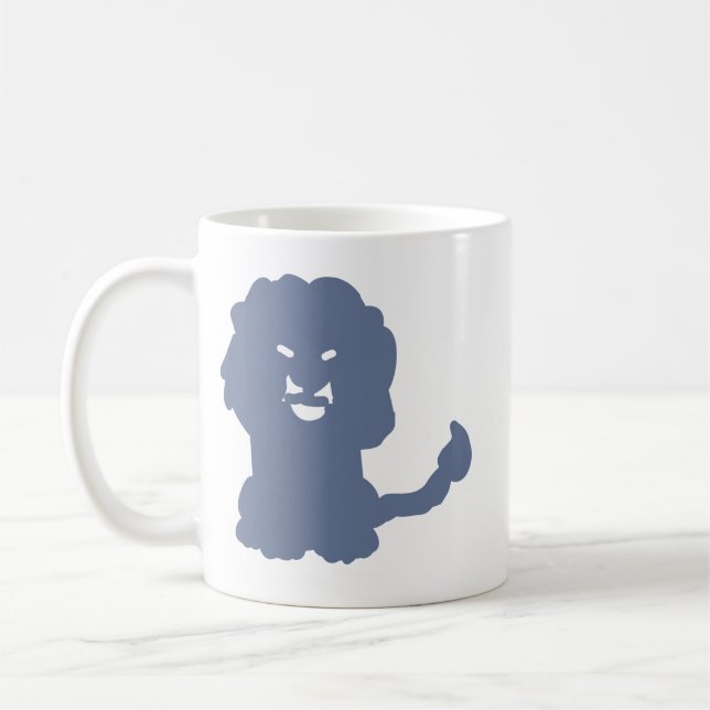 Bold Blue Leo Silhouette Coffee Mug (Left)