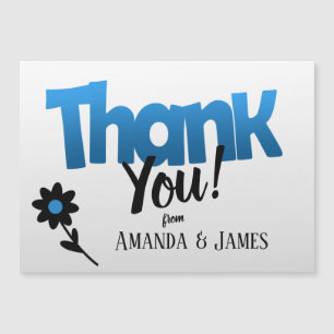 Bold Blue Logo with Clipart Flower – Thank You
