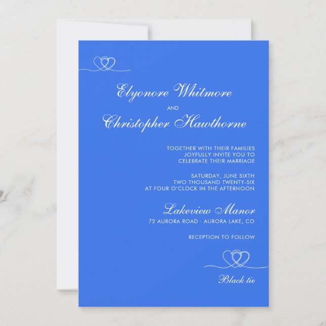 Bold Blue Modern Chic Mix and Match Wedding Invitation (Front)