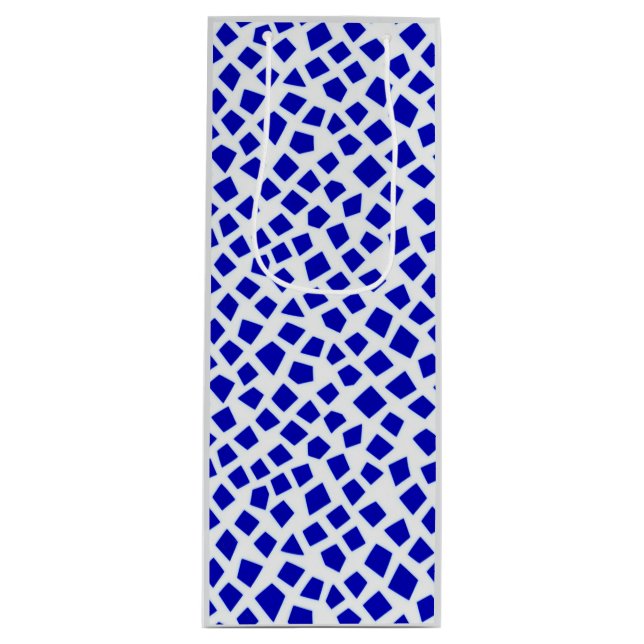 Bold Blue Mosaic Wine Gift Bag – Make Your Gift St (Front)