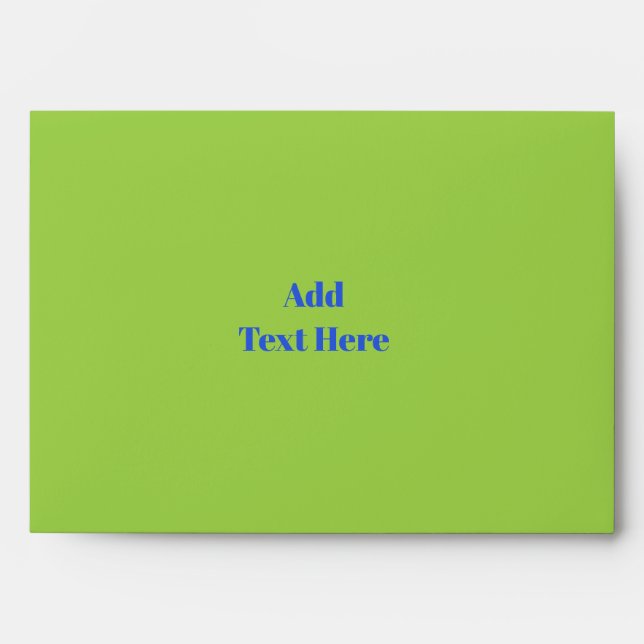 Bold Blue On Lime Green Birthday Party  Envelope (Front)