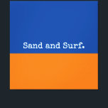 Bold Blue Orange Seashore Minimalist Abstract Canvas Print<br><div class="desc">Sharing a favourite place to go in summer - to the shore. This bright, modern, abstract minimalist design features colour and words to evoke a sense of place. The bottom third of the canvas is drenched in bright warm orange, the top in rich, deep blue. The optional text "Sand and...</div>