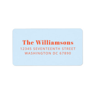 Bold Blue Orange Typography Custom Return Address Label
