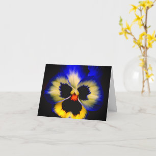 Bold Blue Pansy Flower Note Card