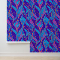 Bold Blue Pink Purple Leaf Decor