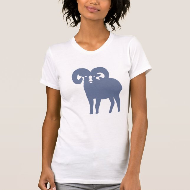 Bold Blue Ram Zodiac Sign Gift T-Shirt (Front)