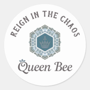 Bold Blue Regal Crown Motherhood Sticker