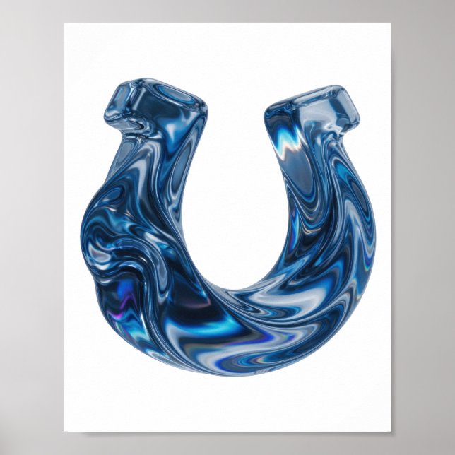 Bold Blue WATER Text Design Poster (Front)