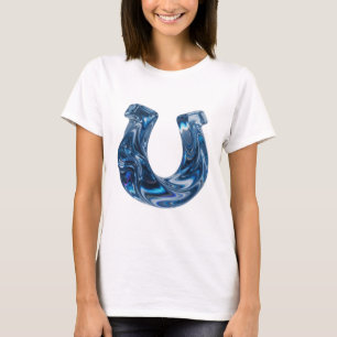 Bold Blue WATER Text Design T-Shirt