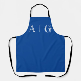  Bold Blue with White Print Apron- Customisable Apron