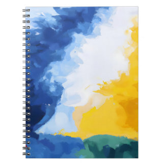 Bold Blue Yellow Abstract Sky Notebook