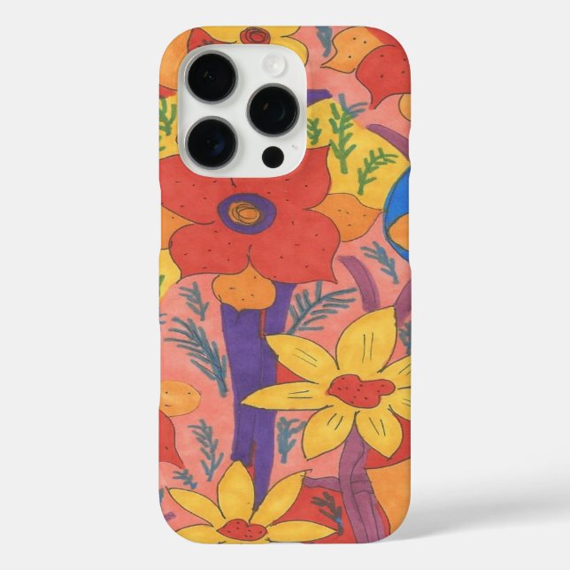 Bold Bohemian Orange Garden Print Case-Mate iPhone Case (Back)
