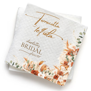 Bold Boho Terracotta and Tequila Bridal Shower Napkin
