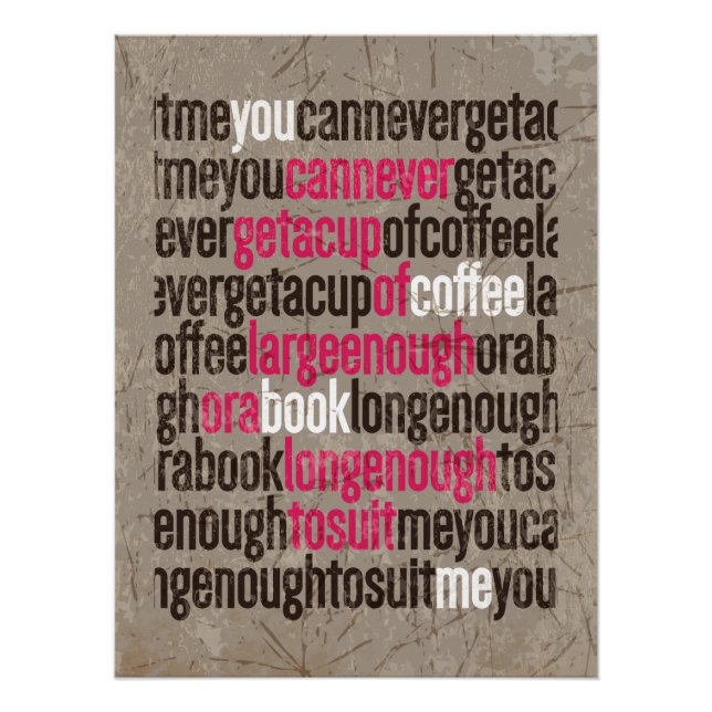 Bold Book & Coffee Quote Poster (Front)