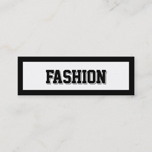 Bold Border Fashion Stylist Mini Business Card (Front)