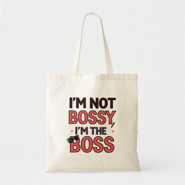 Bold Boss Lady Saying – Funny Work Giftful Tee Tote Bag (Front)
