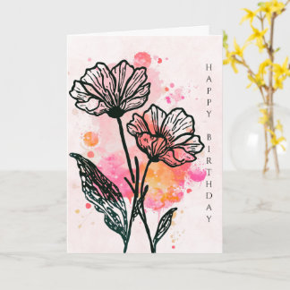 Bold Botanical Birthday Card