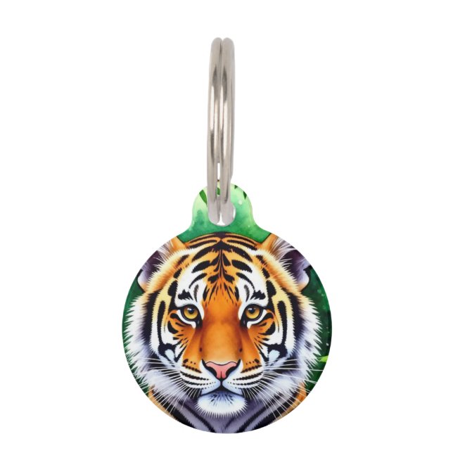 Bold Botanical Tiger cub  Pet Tag (Front)