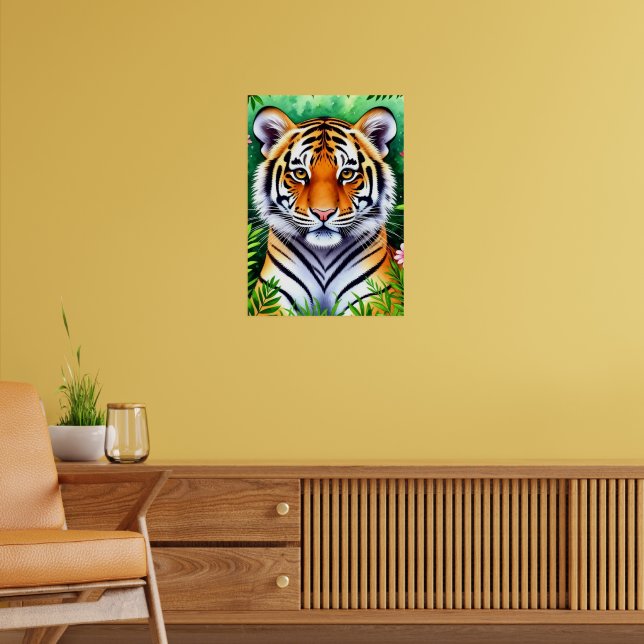 Bold Botanical Tiger cub  Poster (Living Room 2)