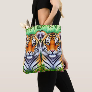 Bold Botanical Tiger cub Tote Bag