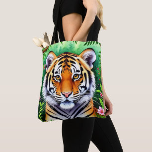Bold Botanical Tiger cub  Tote Bag